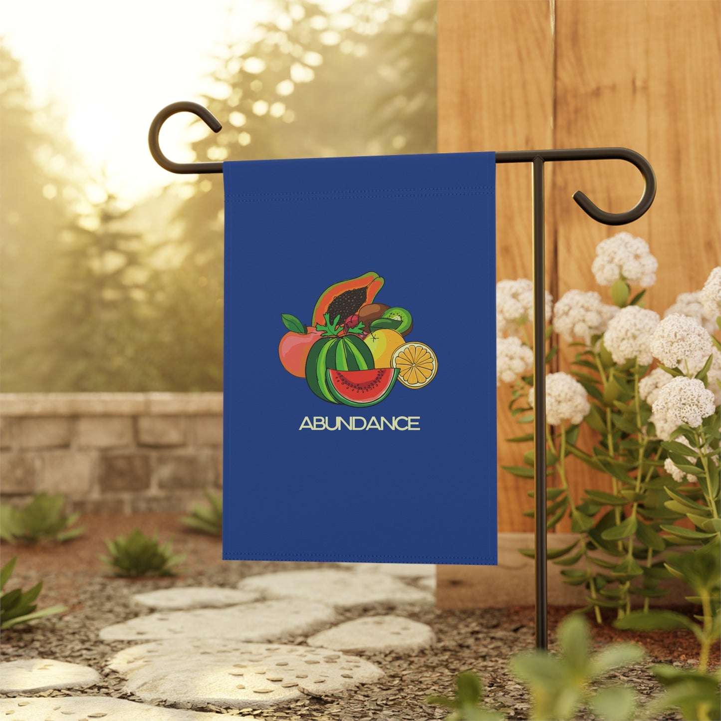 ABUNDANCE Garden & House Banner - Blue