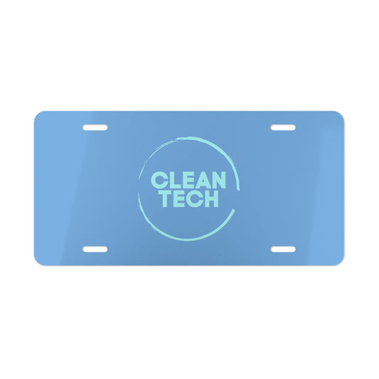 CLEANTECH License Plate, Light Blue