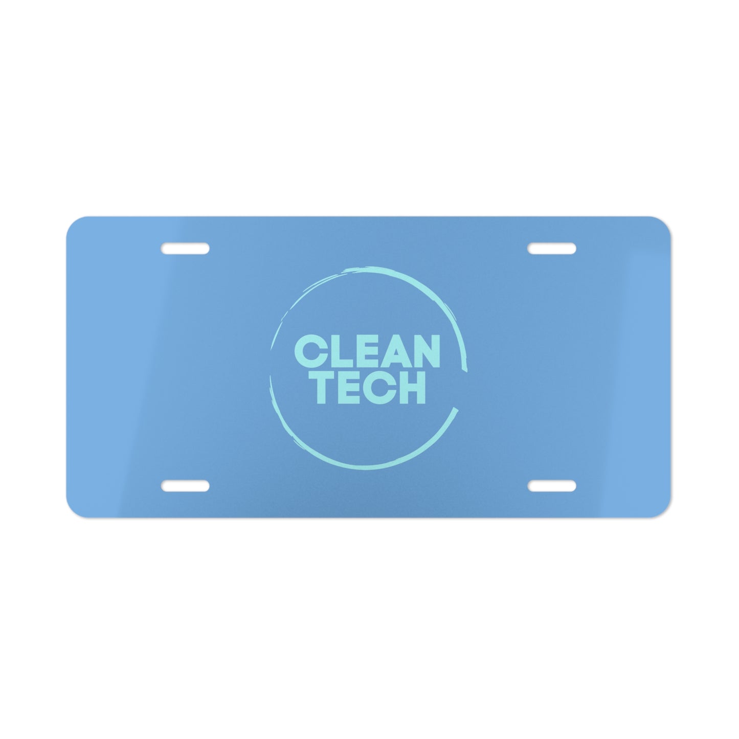 CLEANTECH License Plate, Light Blue