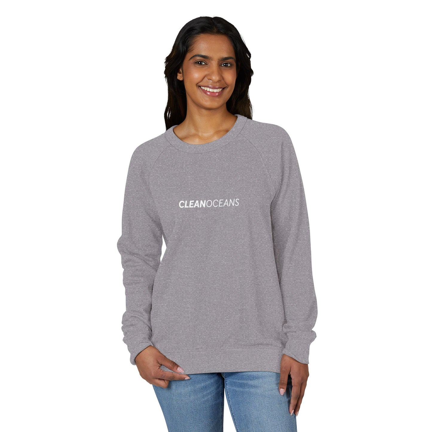 CleanOceans, Unisex French Terry Raglan Crewneck
