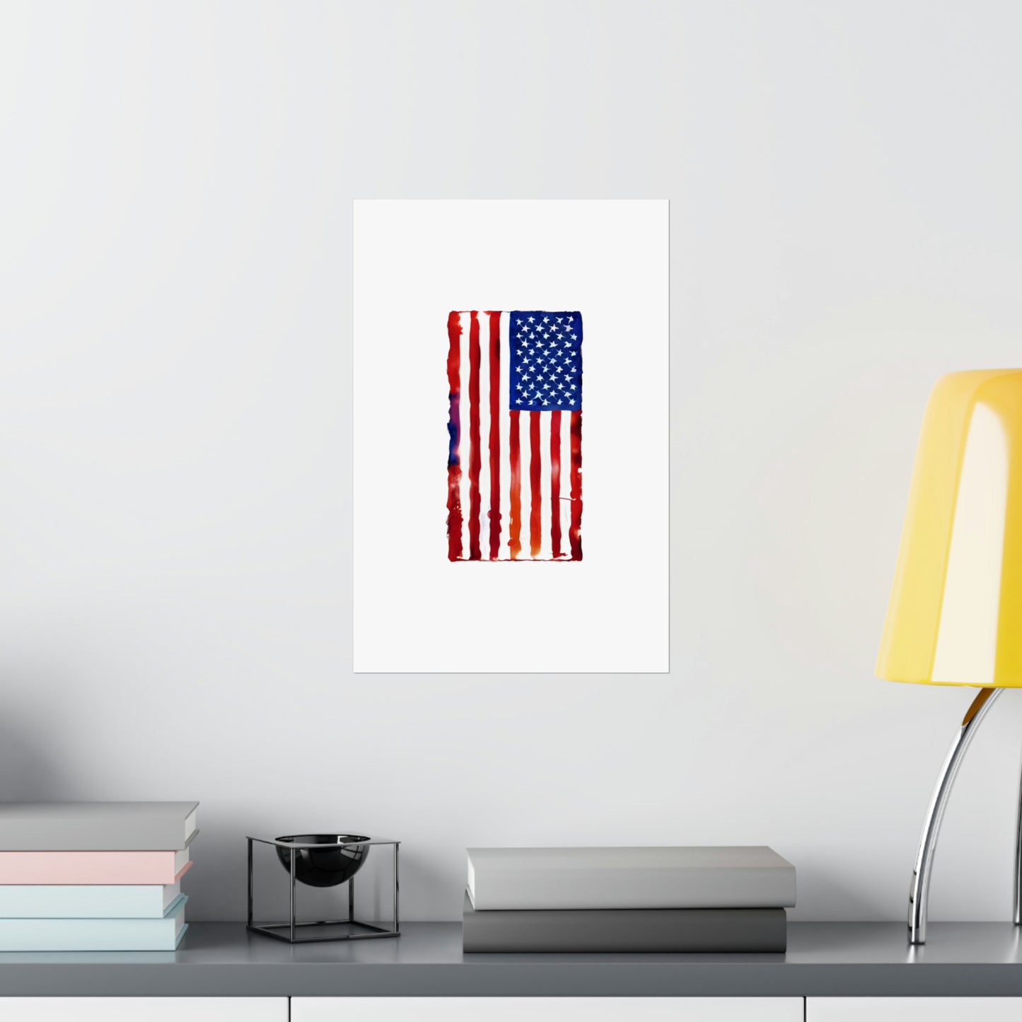 American Flag Watercolor, Premium Matte Vertical Posters