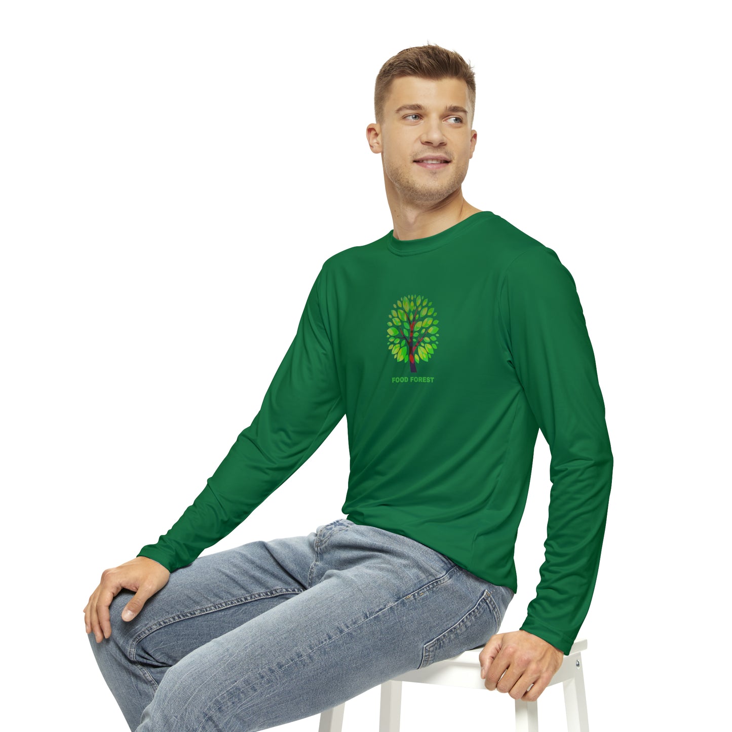 FOOD FOREST Men's Long Sleeve Shirt, Green