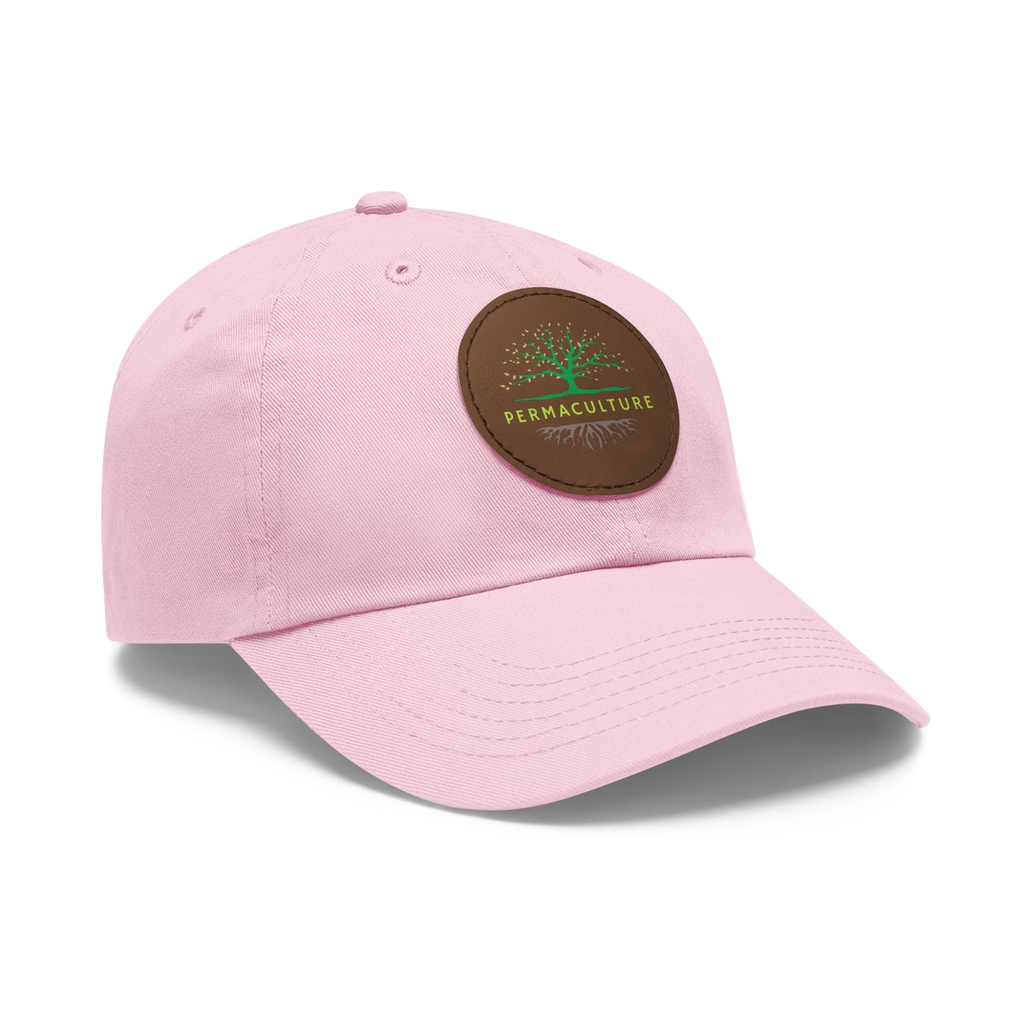 Permaculture, Dad Hat with Round Leather Patch