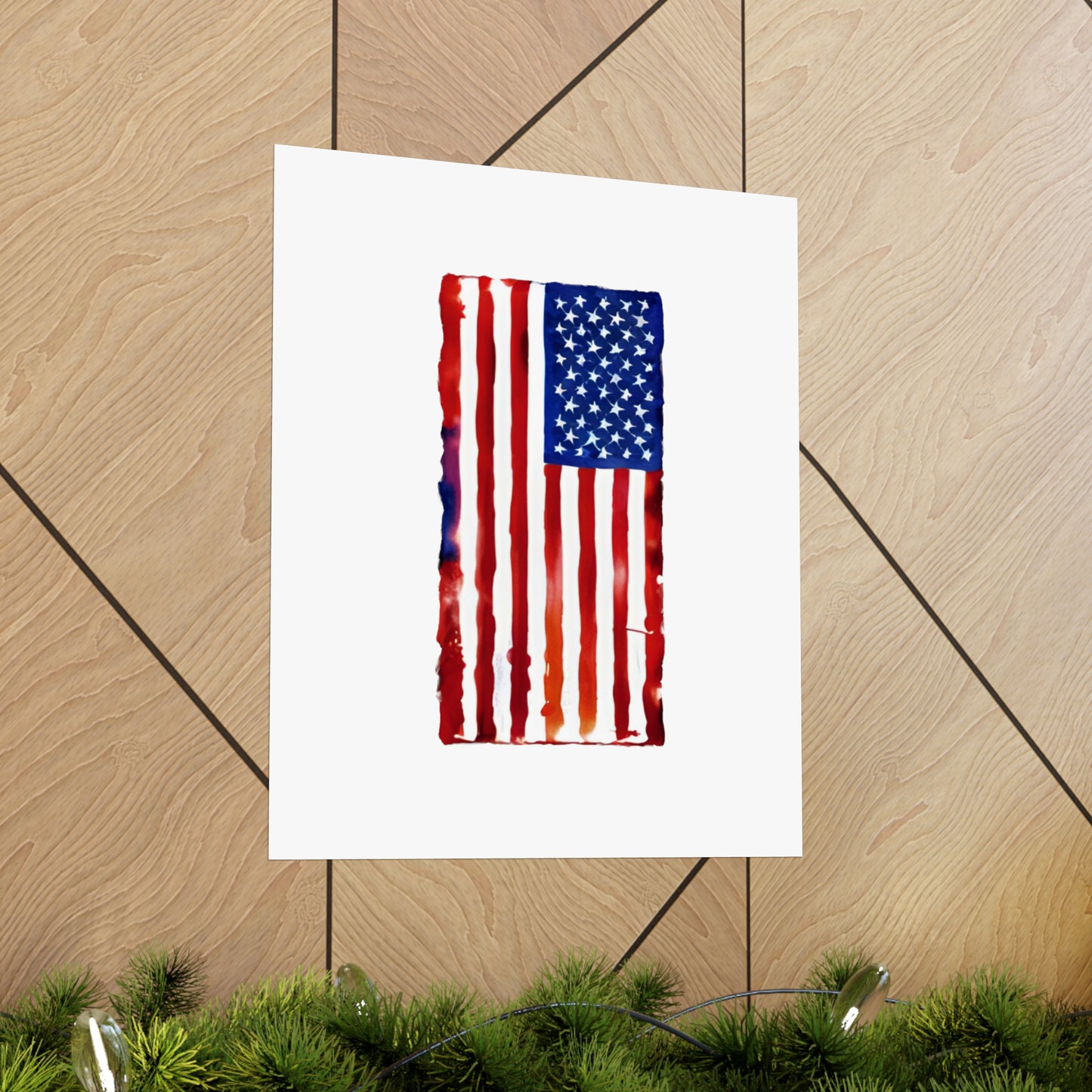 American Flag Watercolor, Premium Matte Vertical Posters