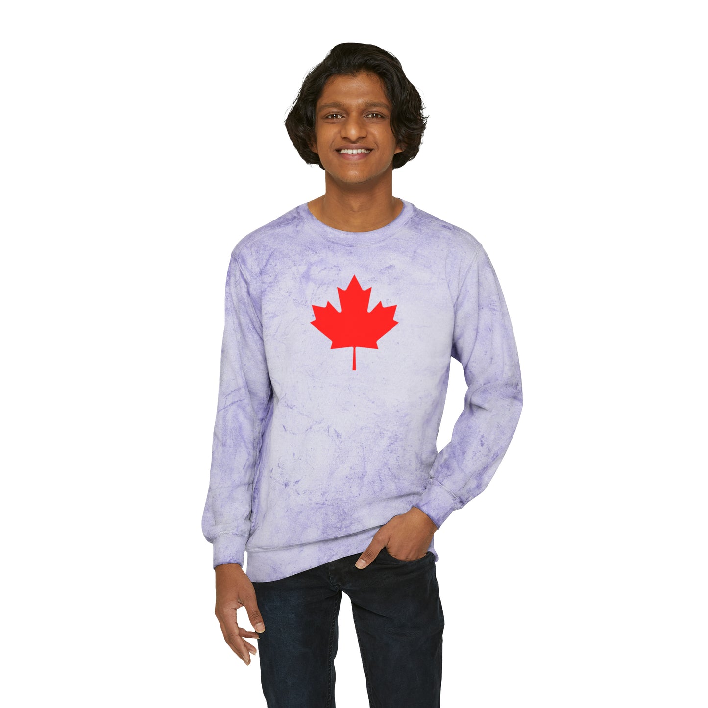 Canadian Maple Leaf, Unisex Color Blast Crewneck Sweatshirt