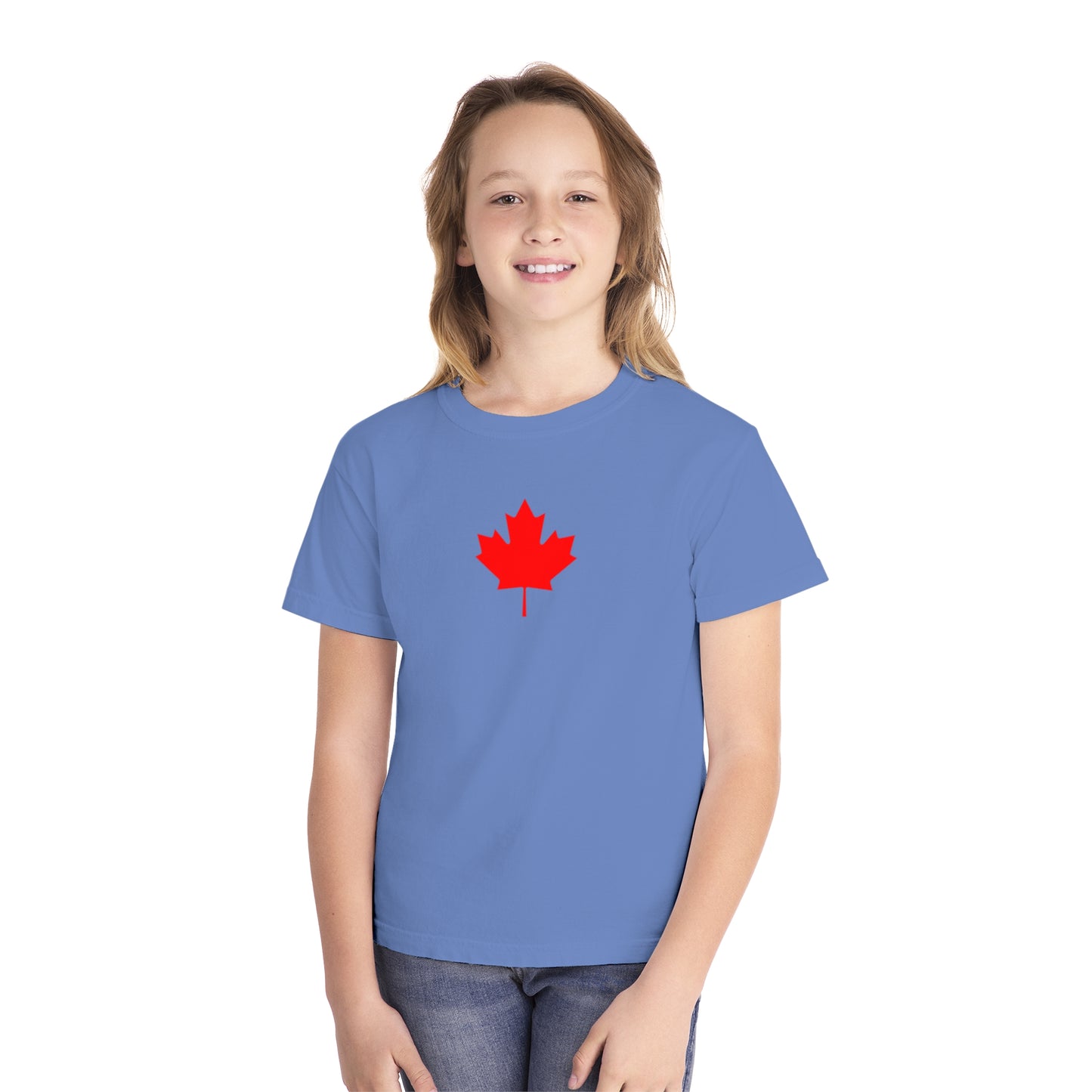 Youth Midweight Tee, Canadian Maple Leaf