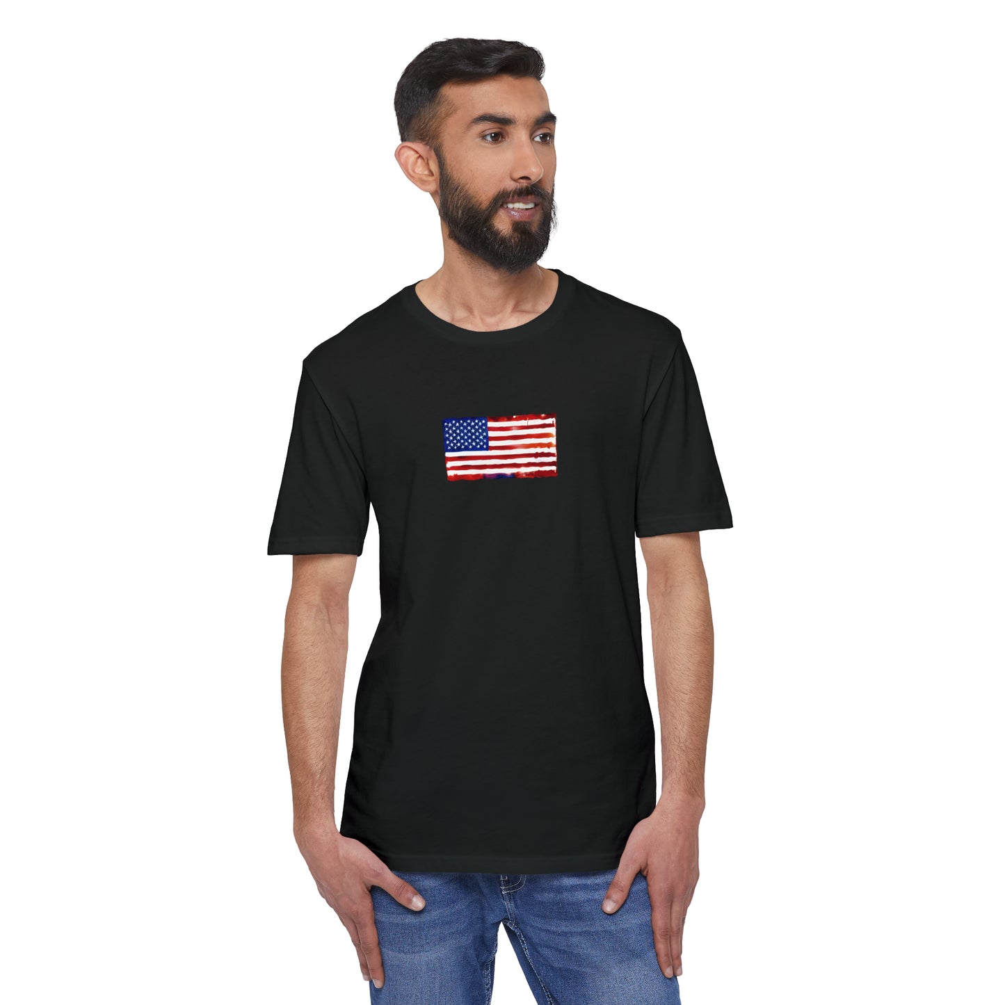 American Flag Watercolor, Unisex District® Re-Tee®