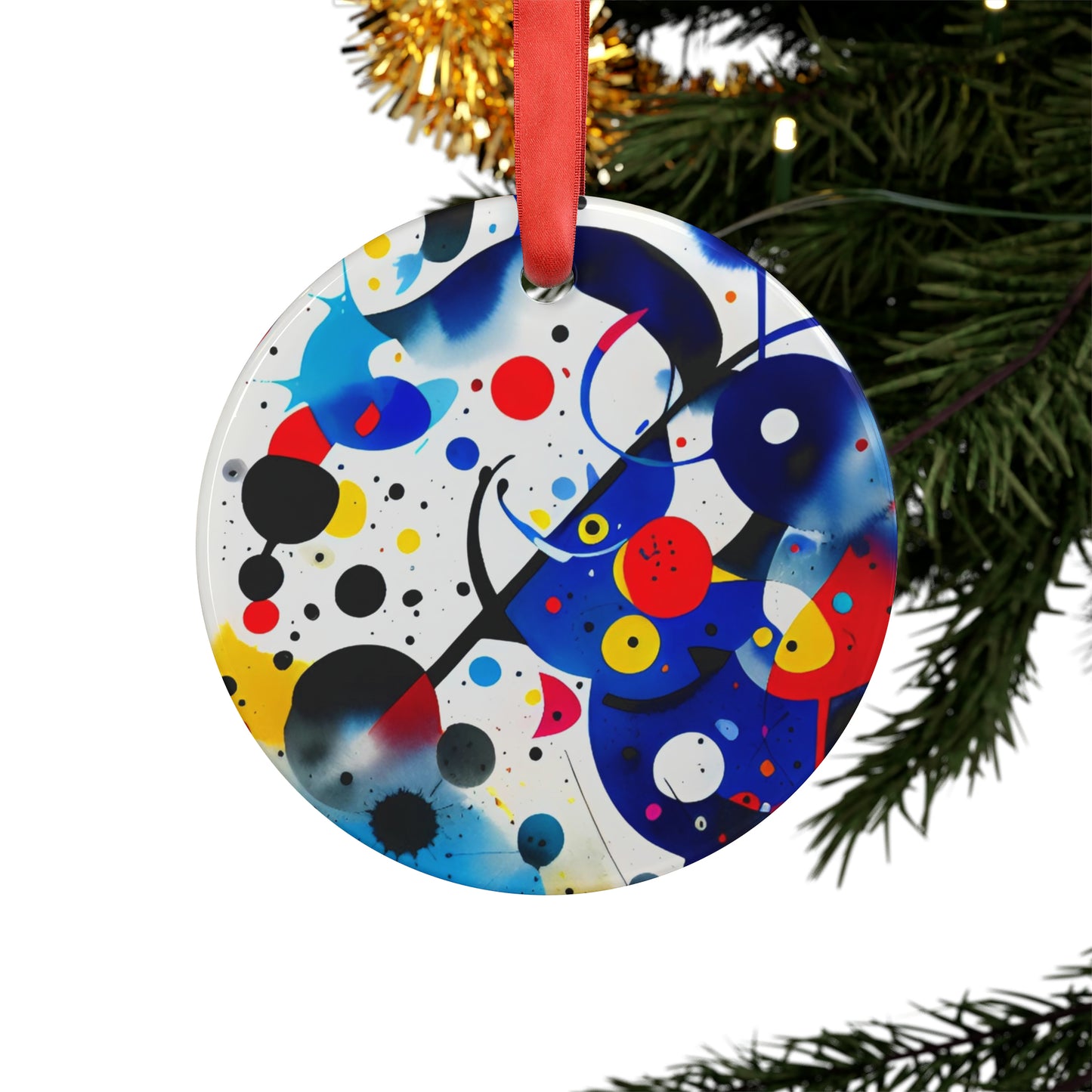 Acrylic Ornament with Ribbon, Inspired by Miro