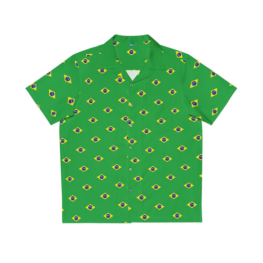 Men's Hawaiian Shirt, Brazilian Flag