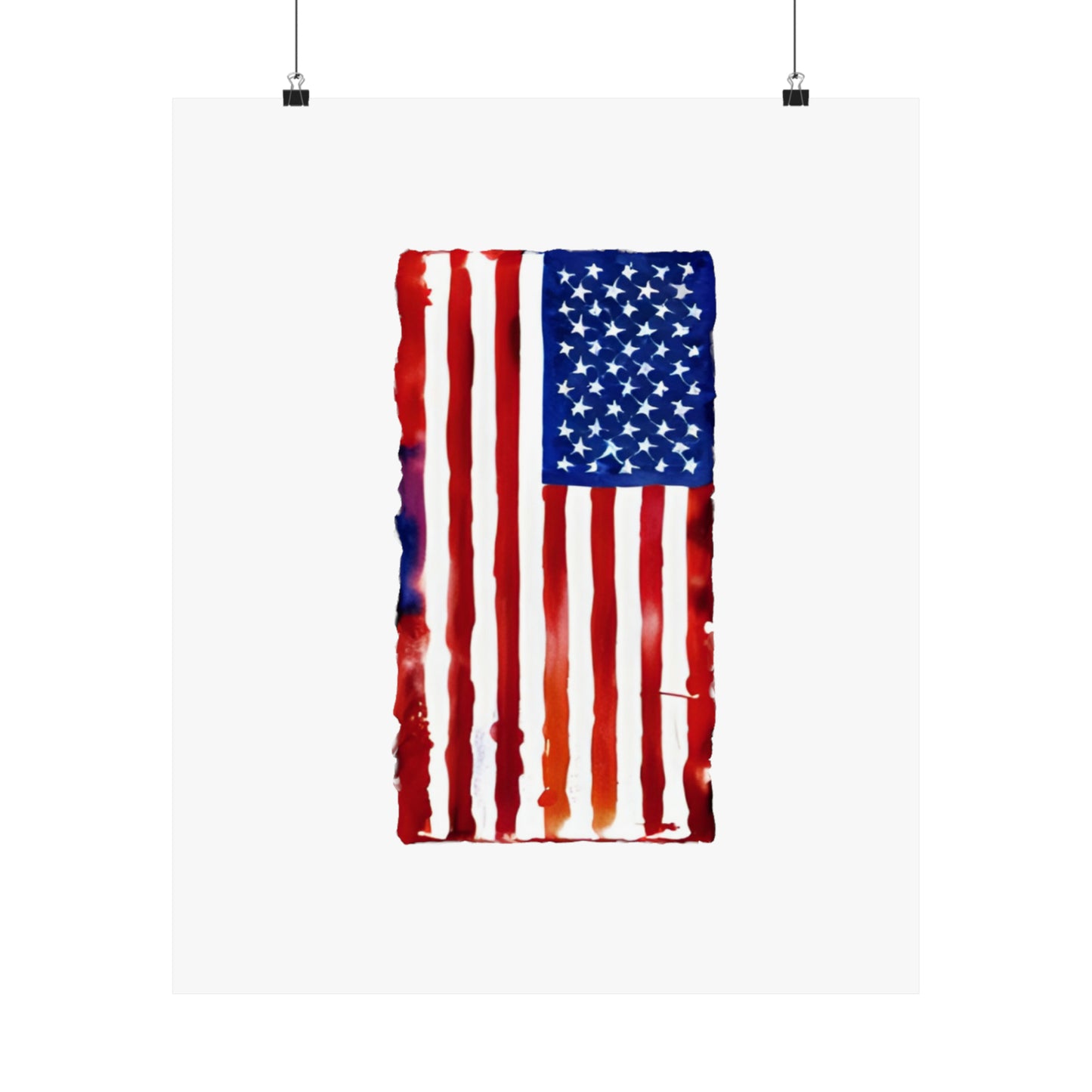 American Flag Watercolor, Premium Matte Vertical Posters