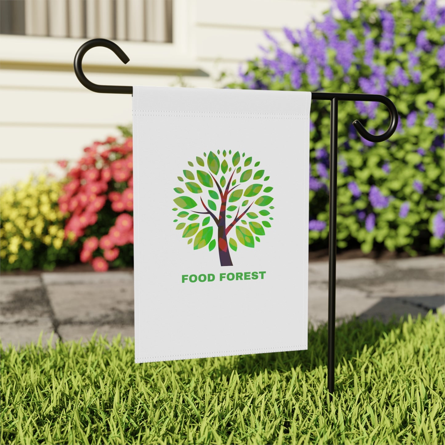 FOOD FOREST Garden & House Banner, White