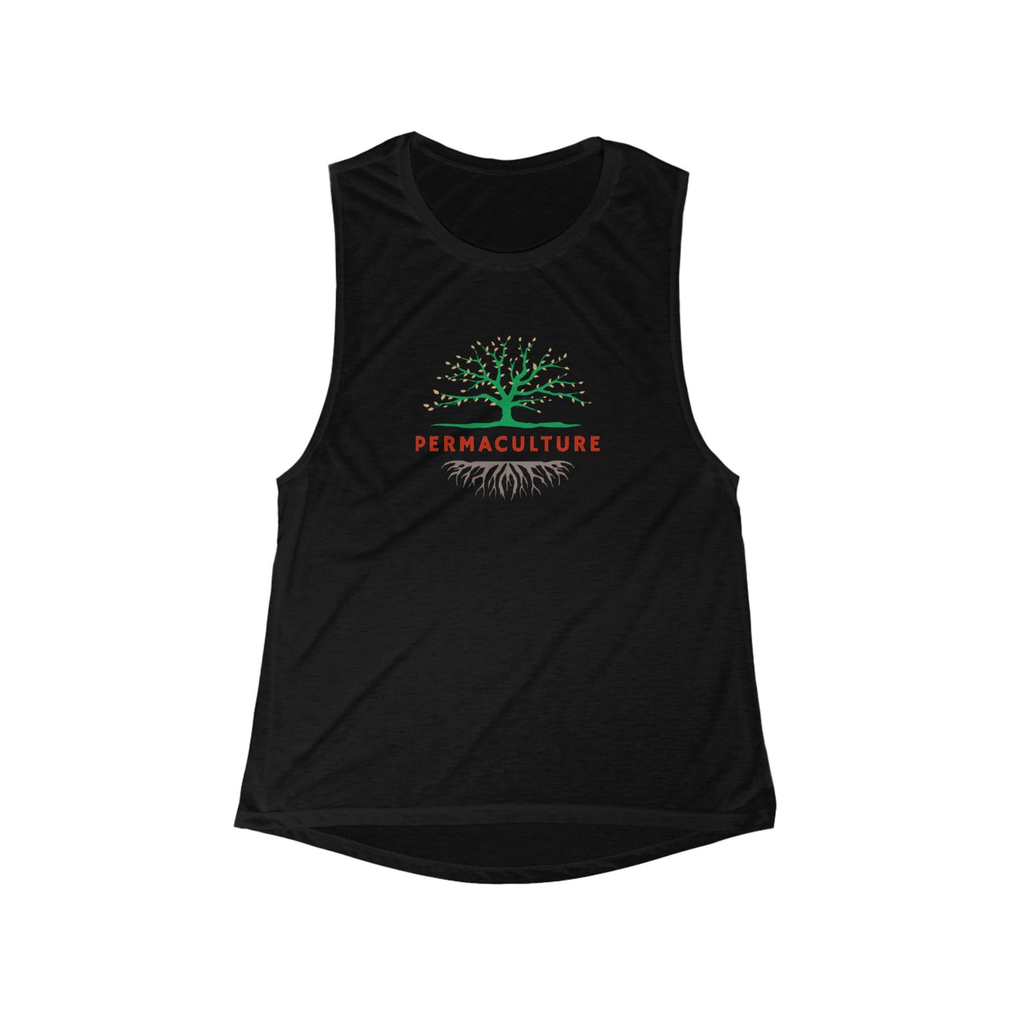 Permaculture, Women's Flowy Scoop Muscle Tank