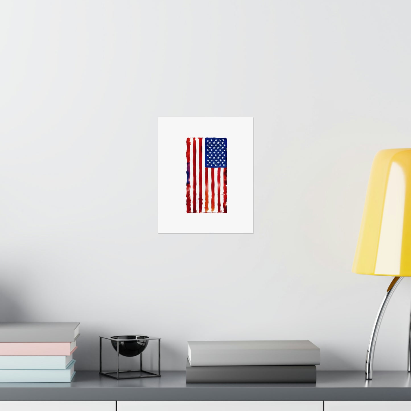 American Flag Watercolor, Premium Matte Vertical Posters