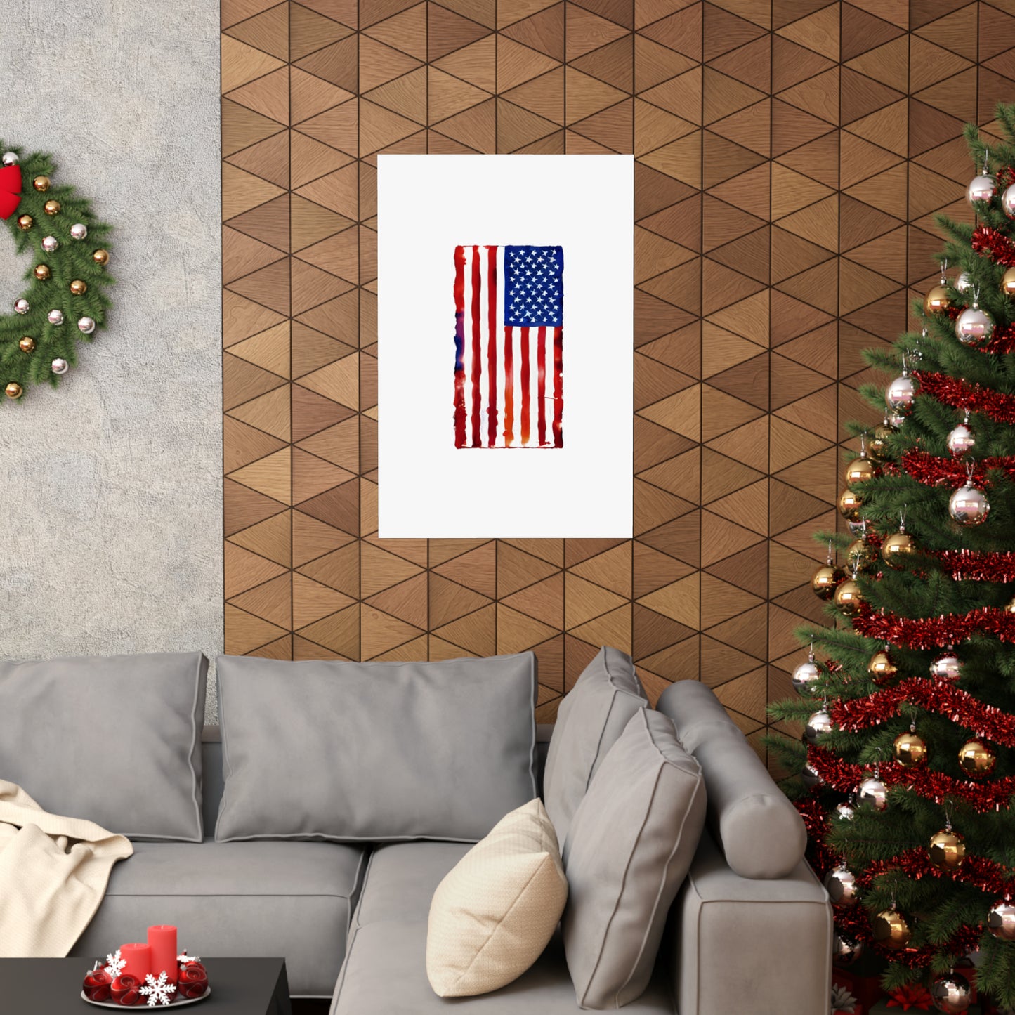 American Flag Watercolor, Premium Matte Vertical Posters