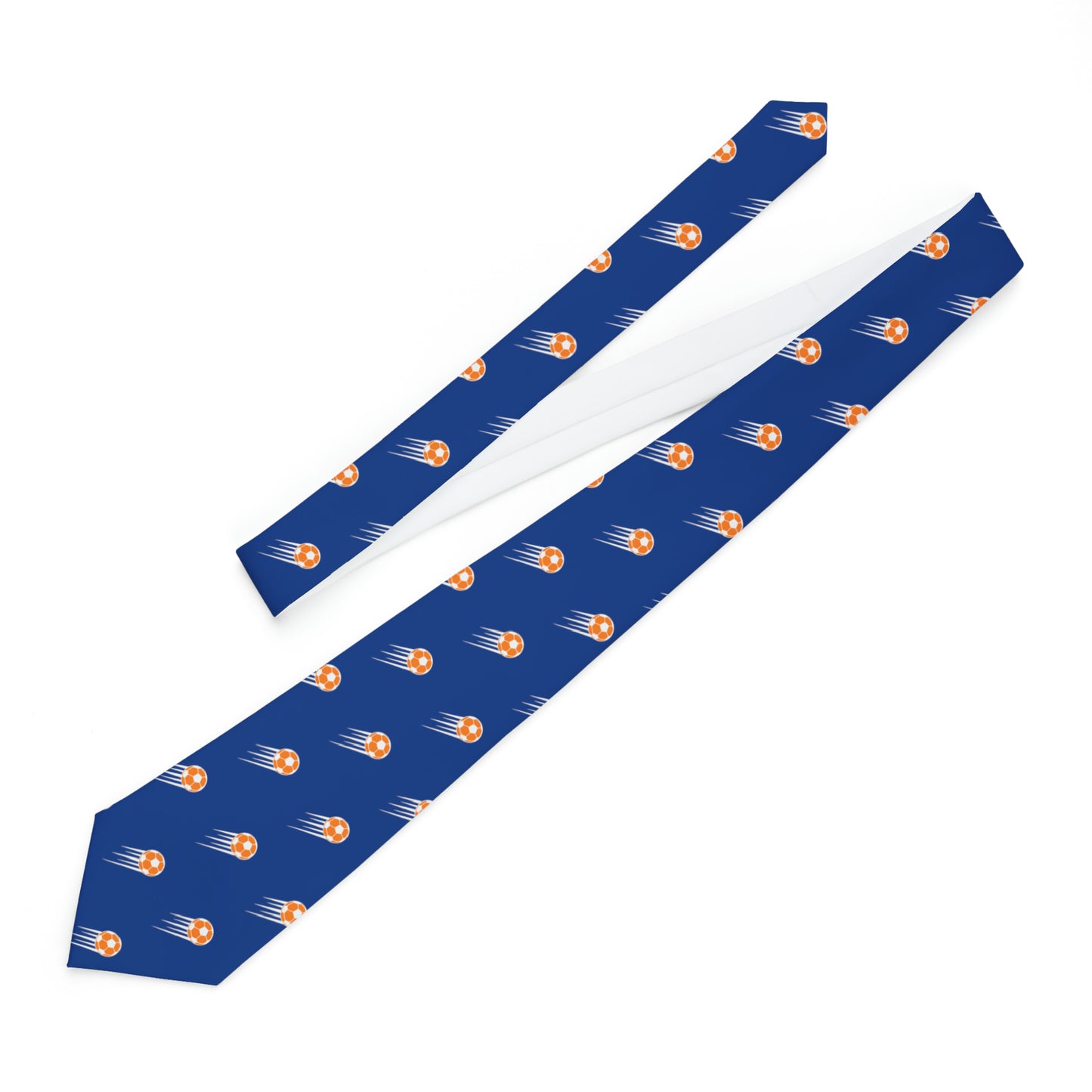 SOCCER Necktie, Orange and Blue