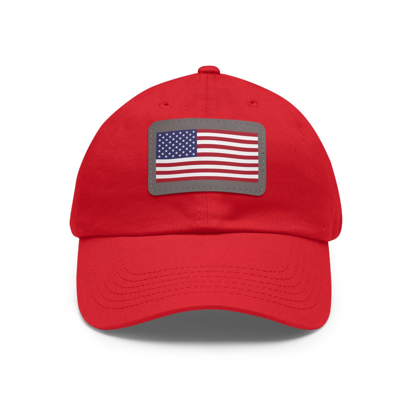 American Flag, Dad Hat with Leather Patch