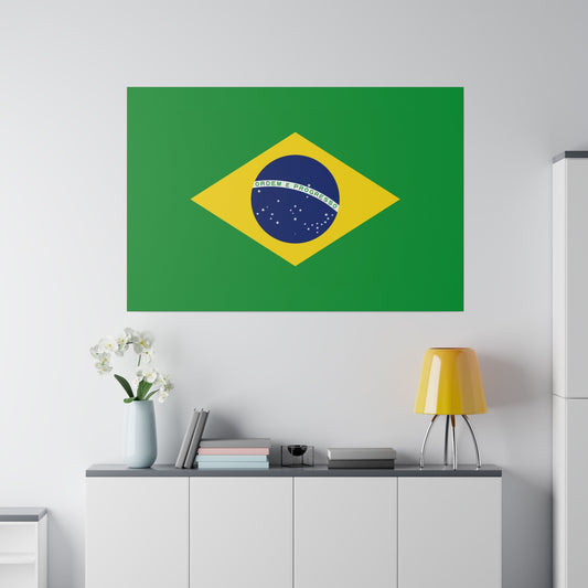 Brazilian Flag Matte Canvas, Stretched, 0.75"