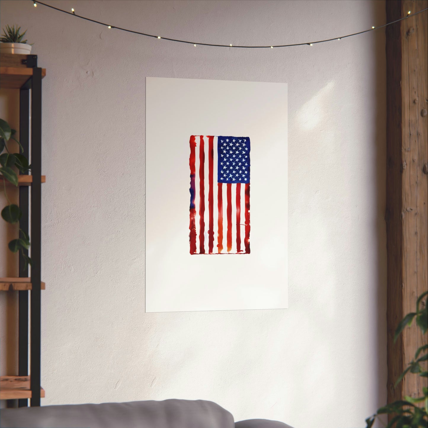 American Flag Watercolor, Premium Matte Vertical Posters