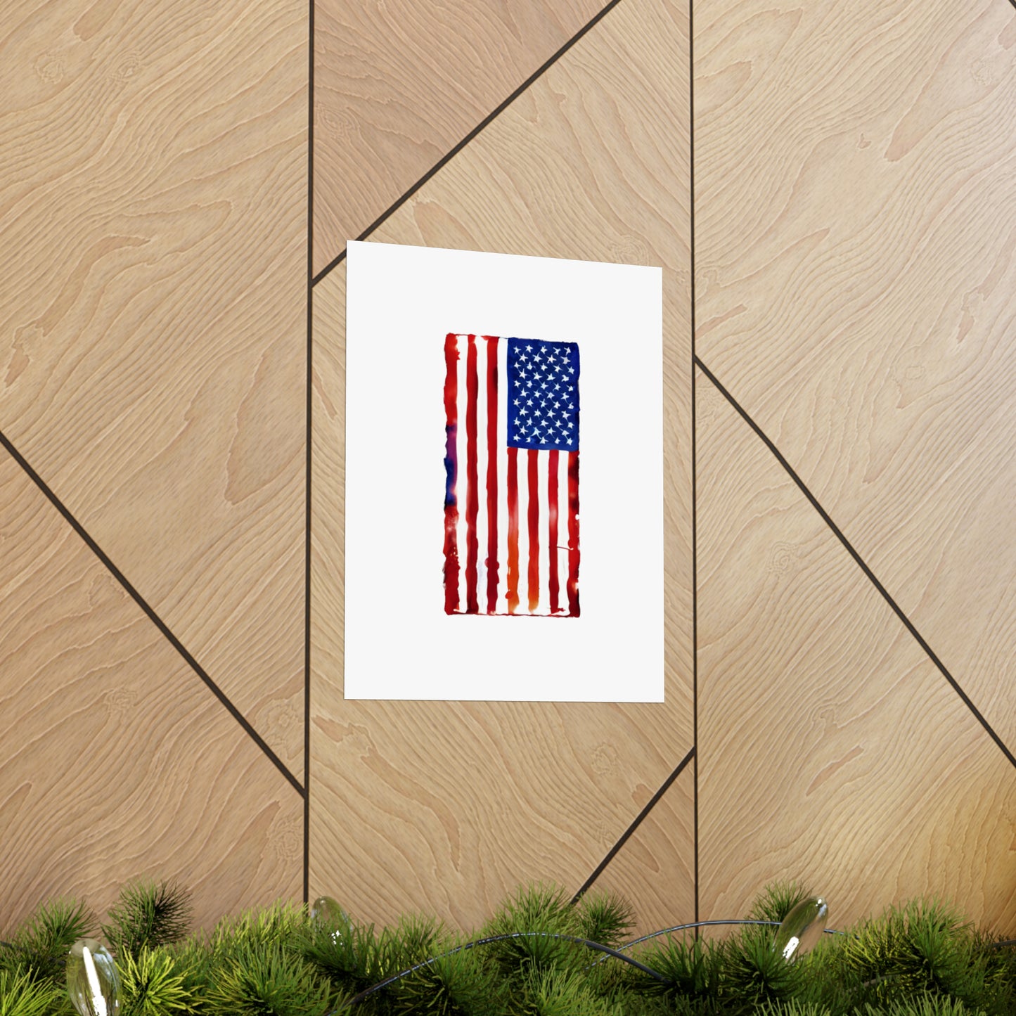 American Flag Watercolor, Premium Matte Vertical Posters