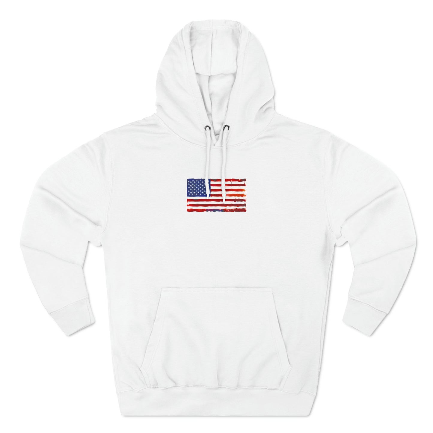 American Flag Watercolor, Unisex Premium Pullover Hoodie