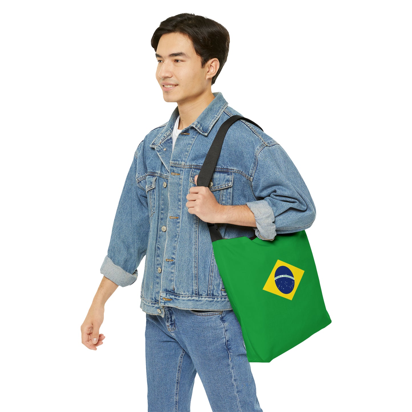 Brazilian Flag, Adjustable Tote Bag