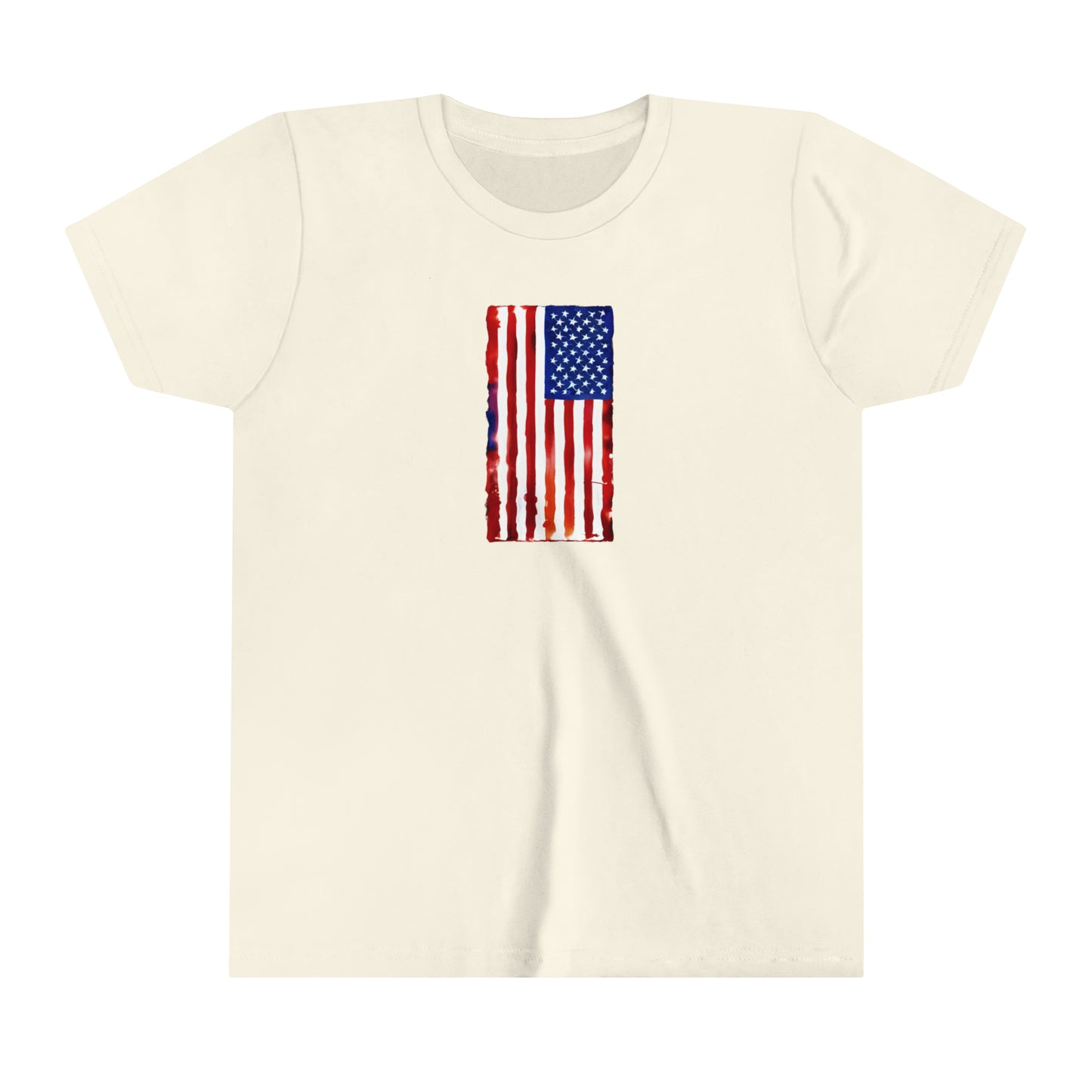 American Flag Watercolor Youth Short Sleeve Tee