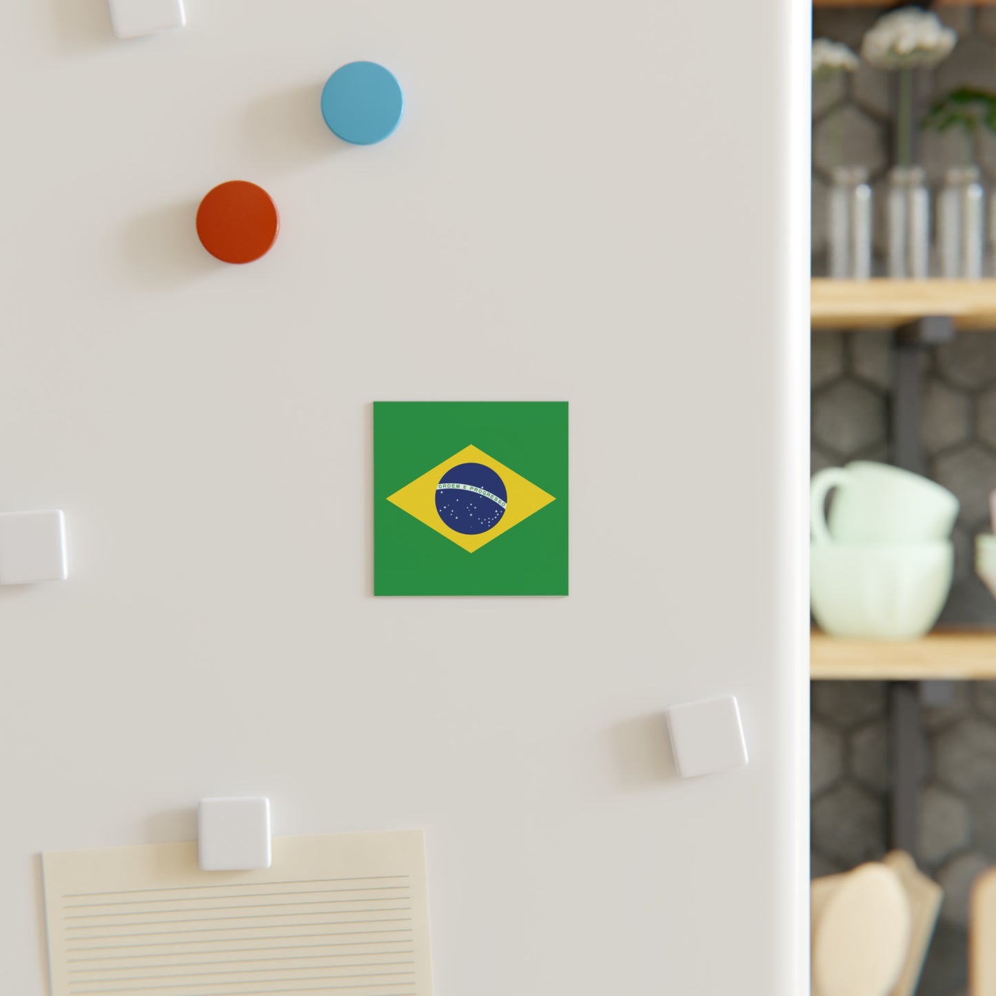 Square Magnet, Brazilian Flag