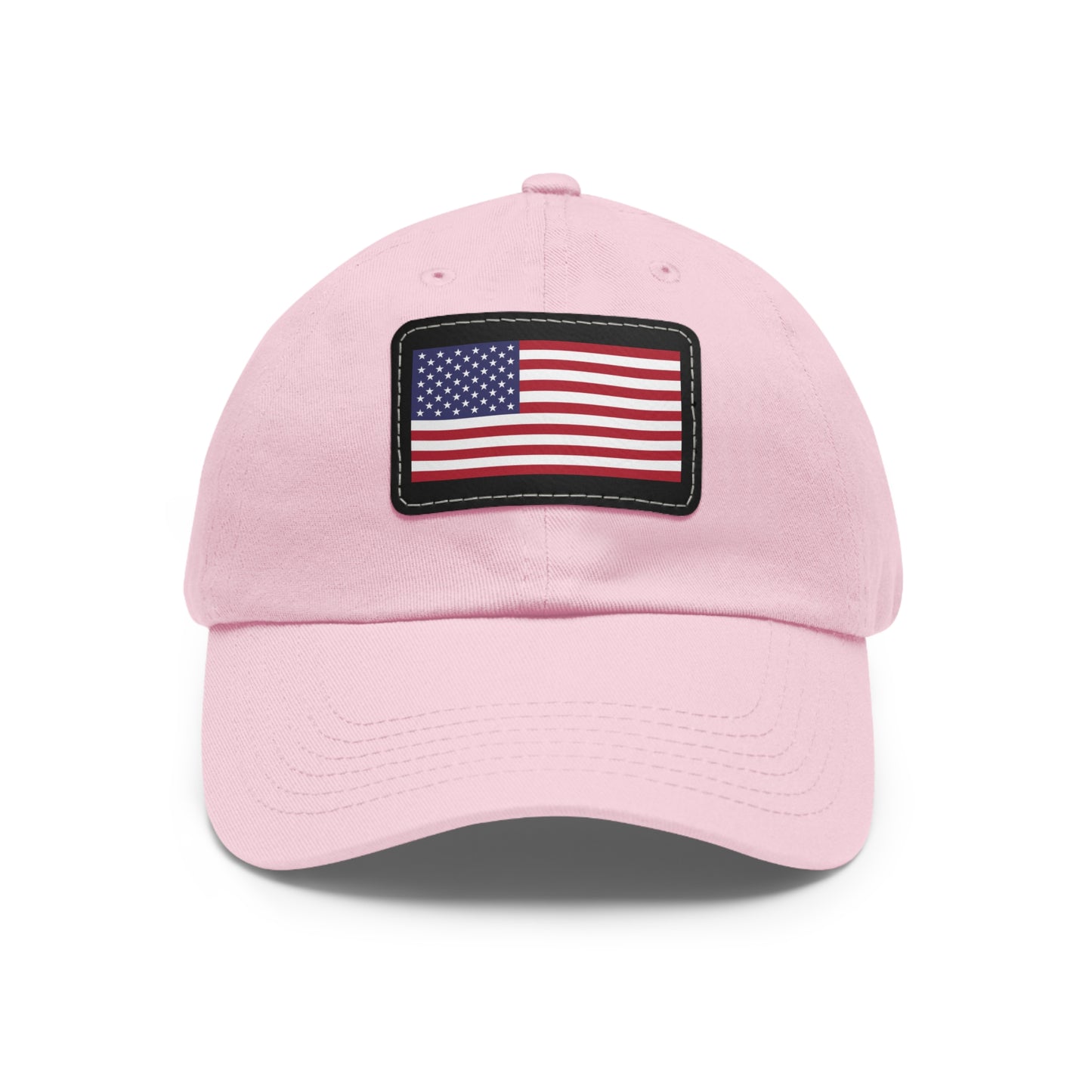 American Flag, Dad Hat with Leather Patch