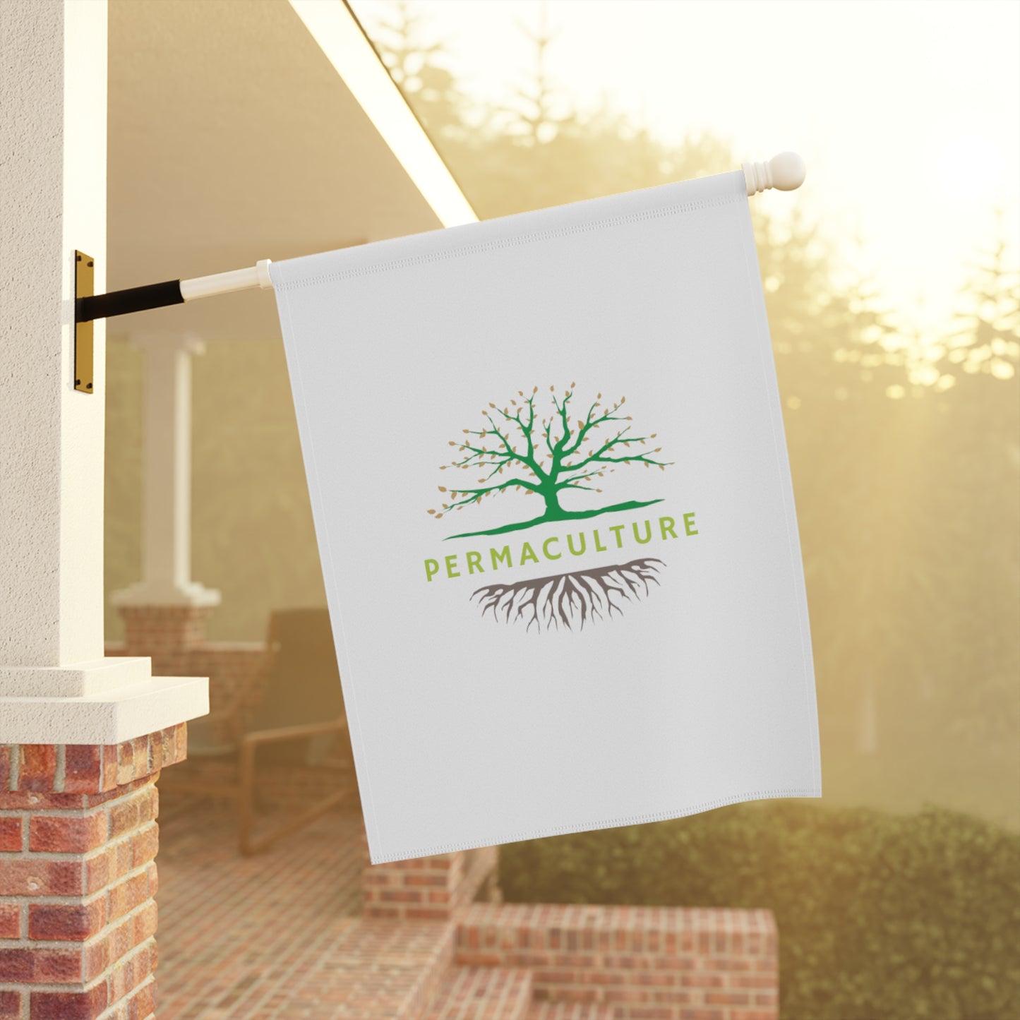 Permaculture, Garden & House Banner, White