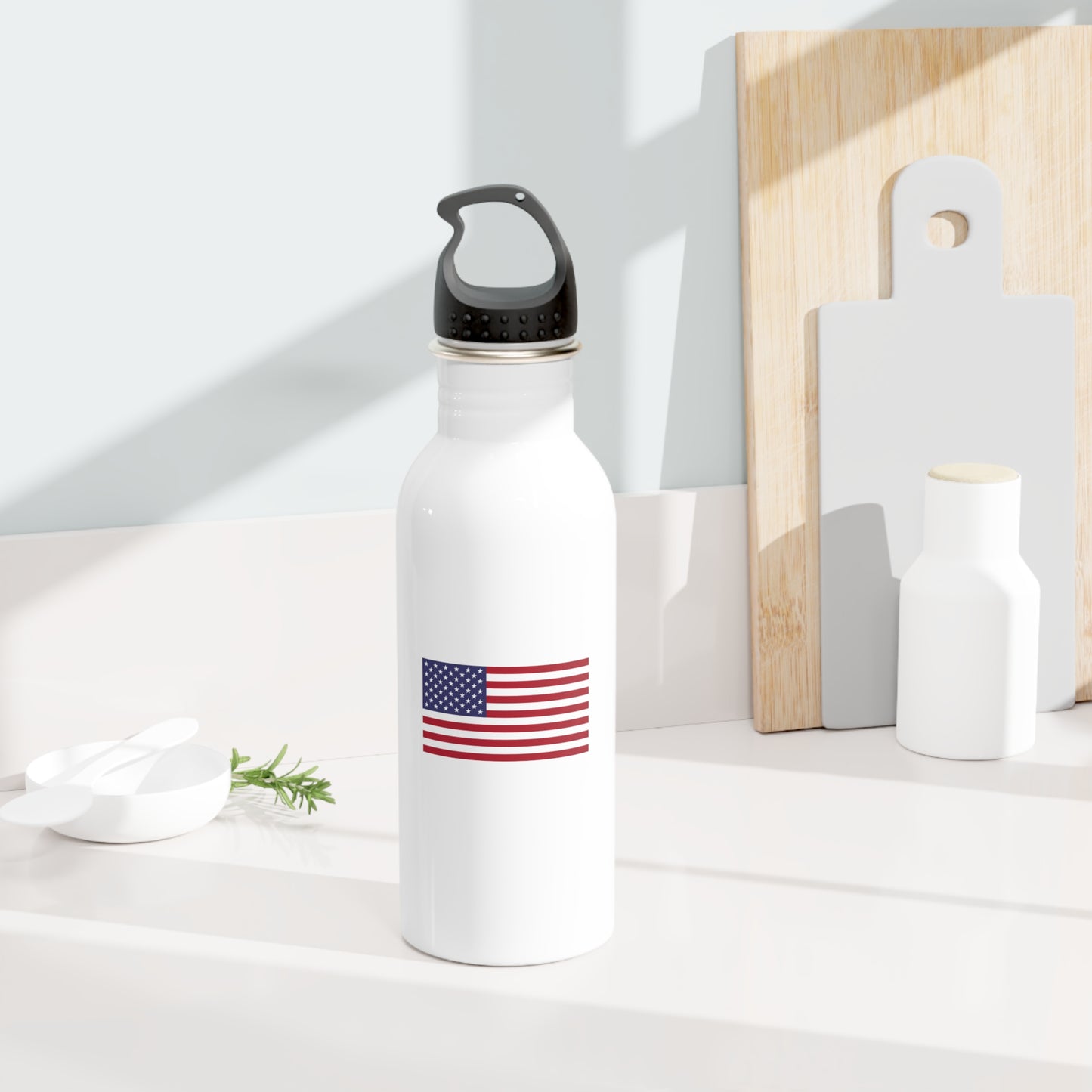 American Flag, Stainless Steel Water Bottle