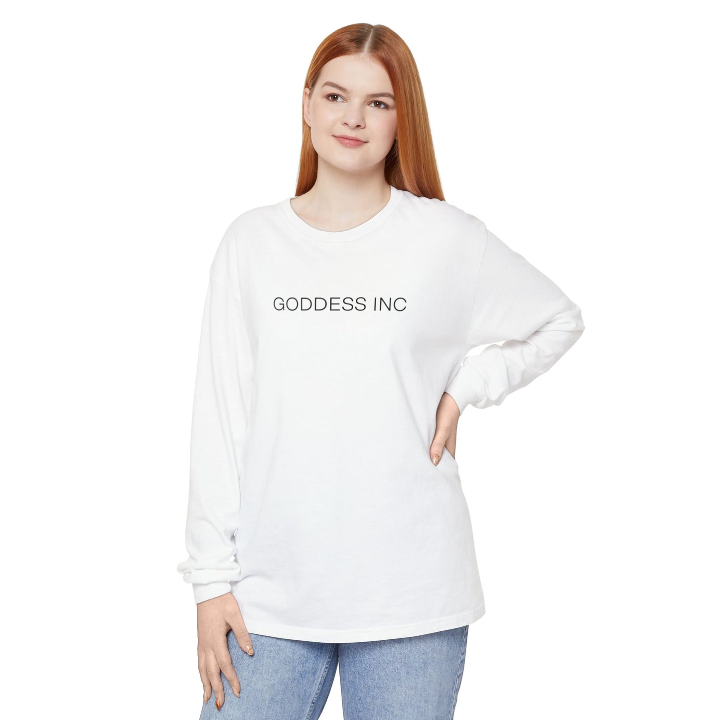 GODDESS INC Garment-dyed Long Sleeve T-Shirt