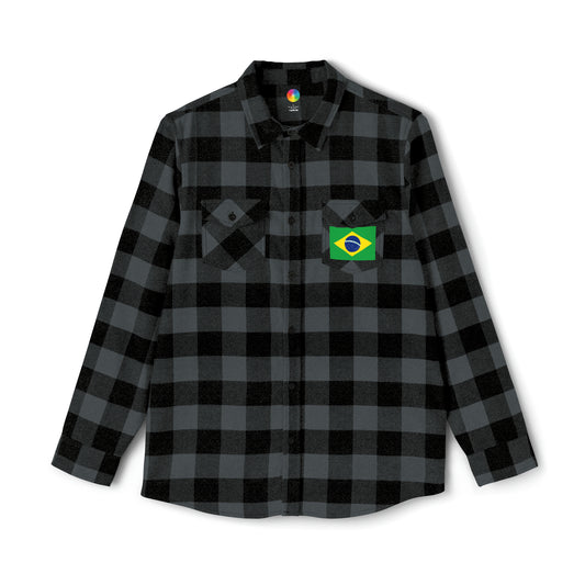 Brazilian Flag, Unisex Flannel Shirt