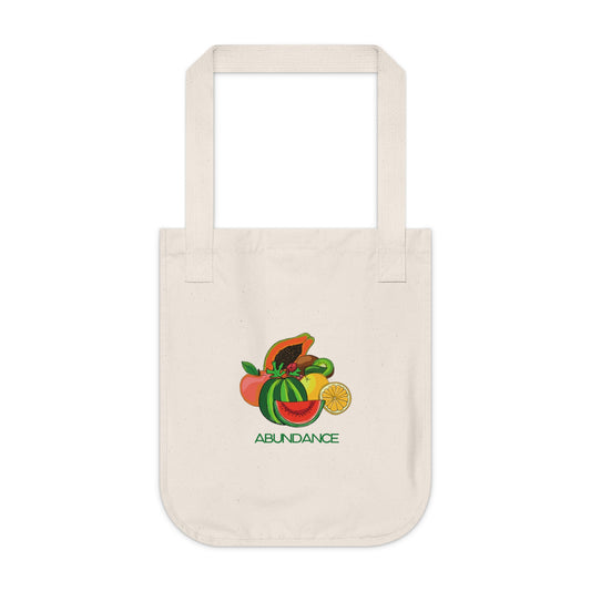 Organic Canvas Tote Bag, ABUNDANCE