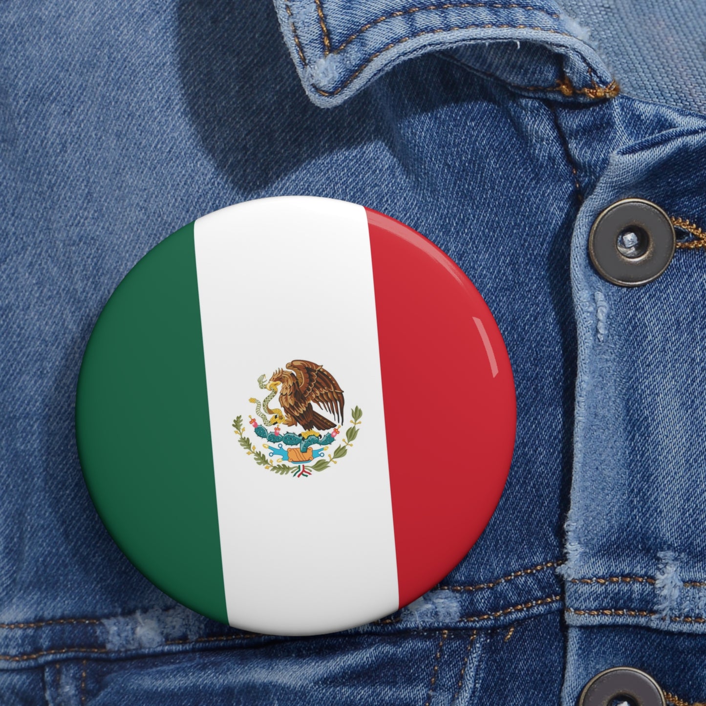 Mexican Flag Pin Button