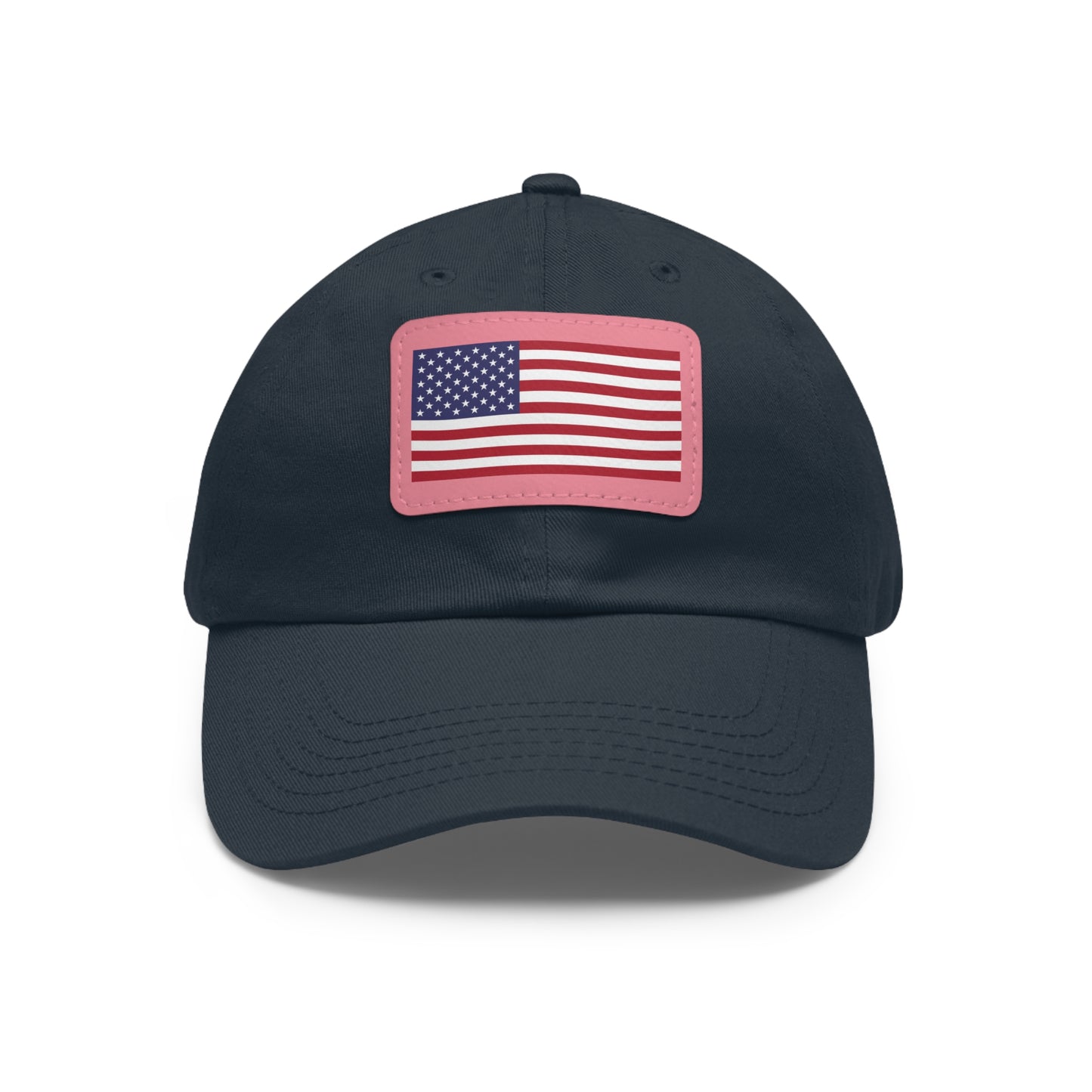 American Flag, Dad Hat with Leather Patch