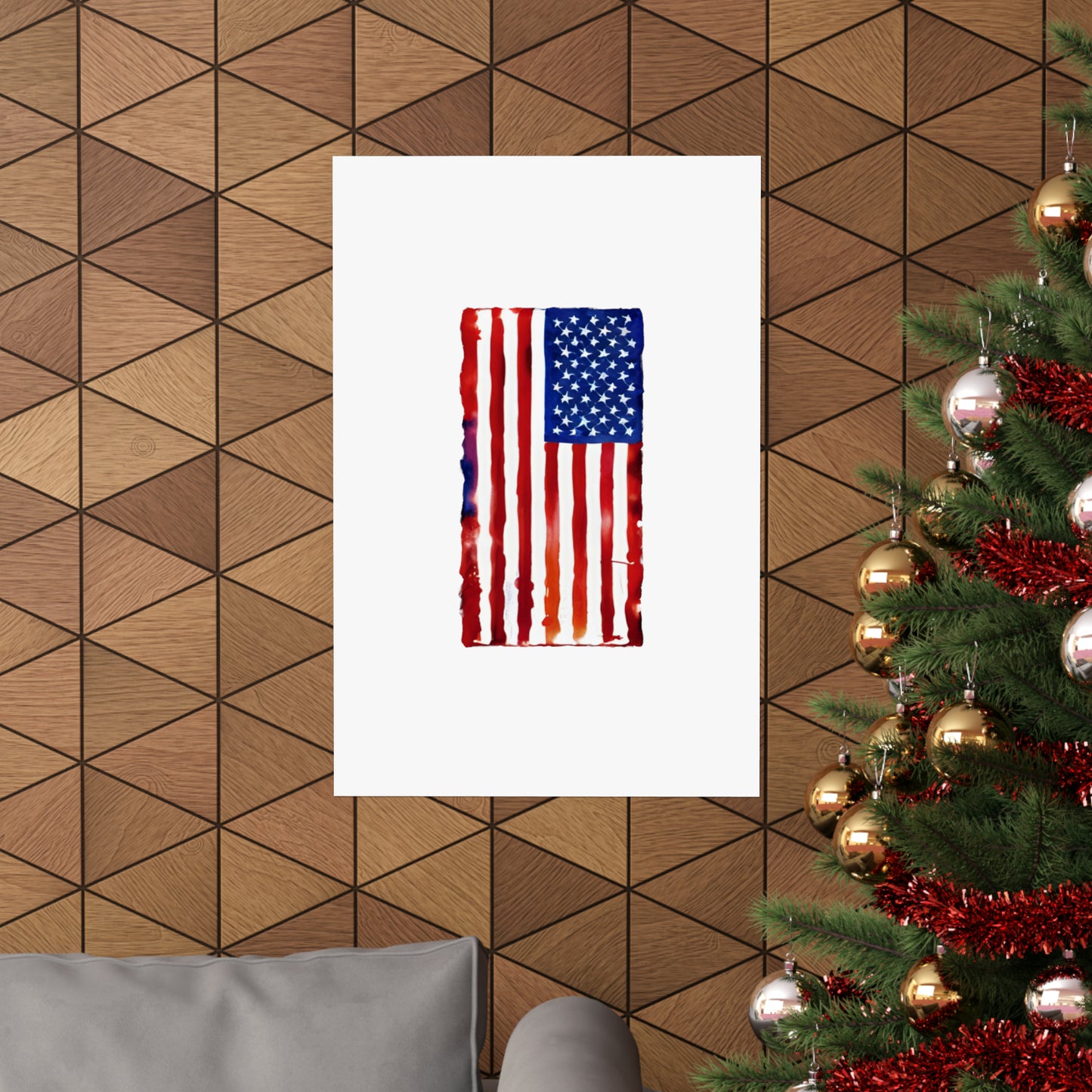 American Flag Watercolor, Premium Matte Vertical Posters