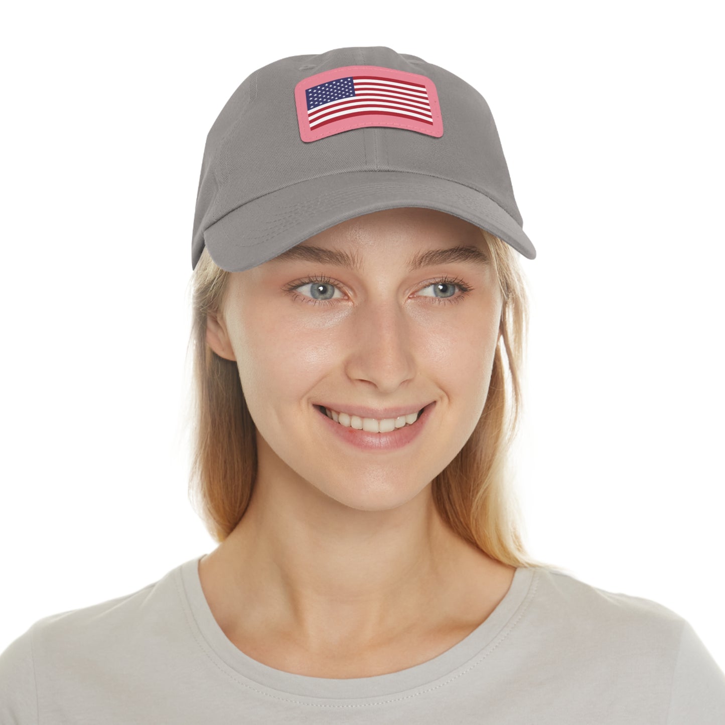 American Flag, Dad Hat with Leather Patch