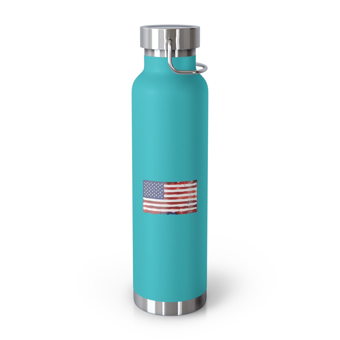 American Flag Watercolor, Copper Vacuum Insulated Bottle, 22oz