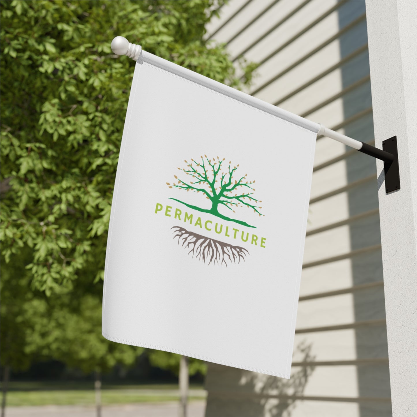Permaculture, Garden & House Banner, White