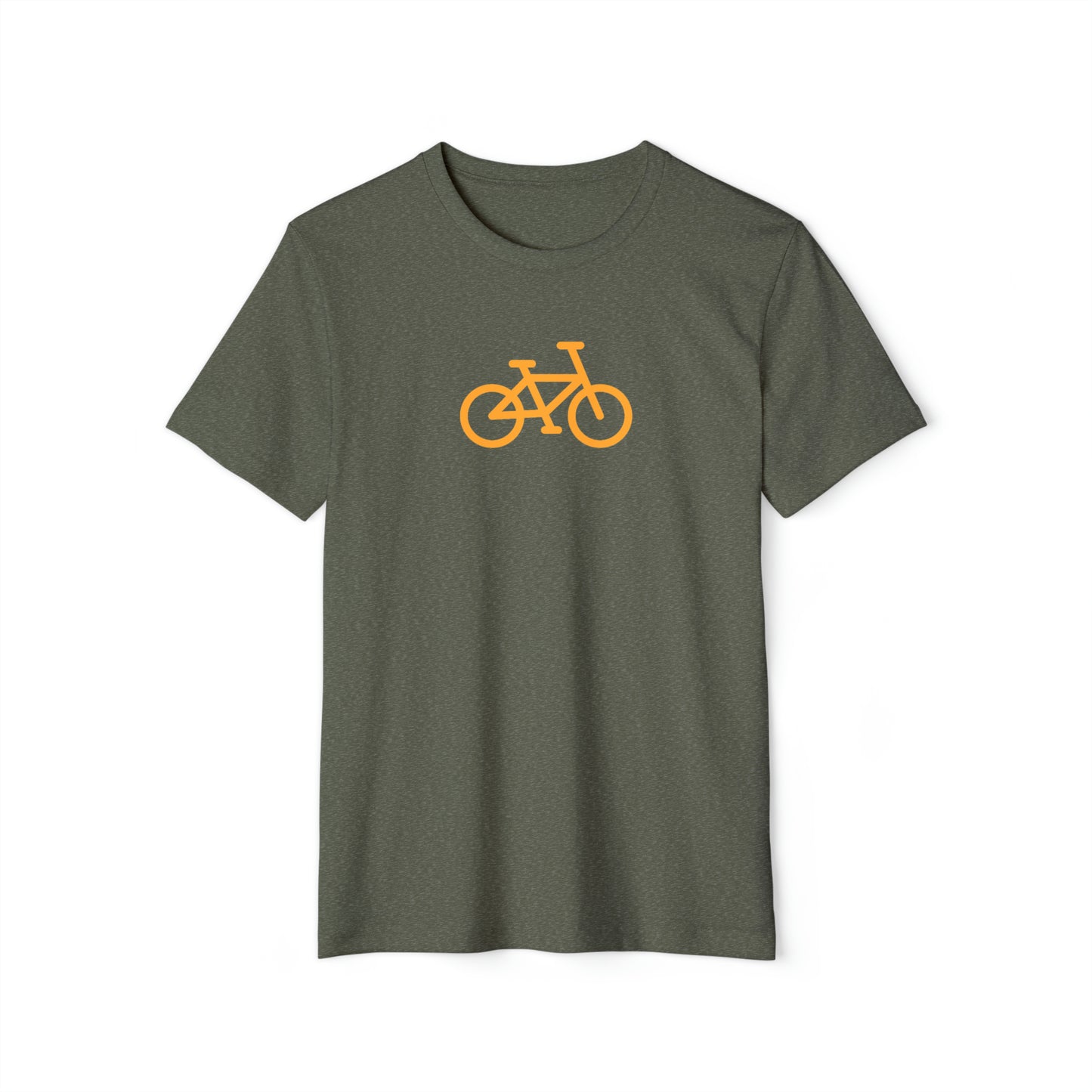 BIKE, Unisex Recycled Organic T-Shirt, Orange Print