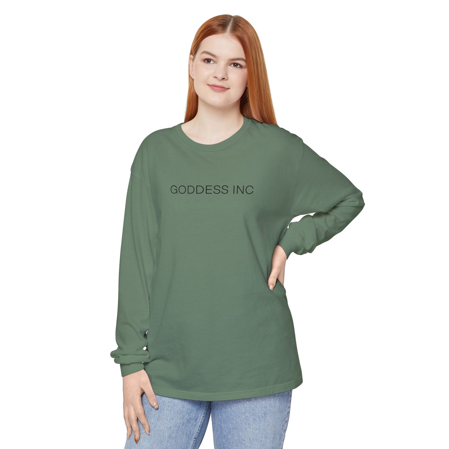 GODDESS INC Garment-dyed Long Sleeve T-Shirt