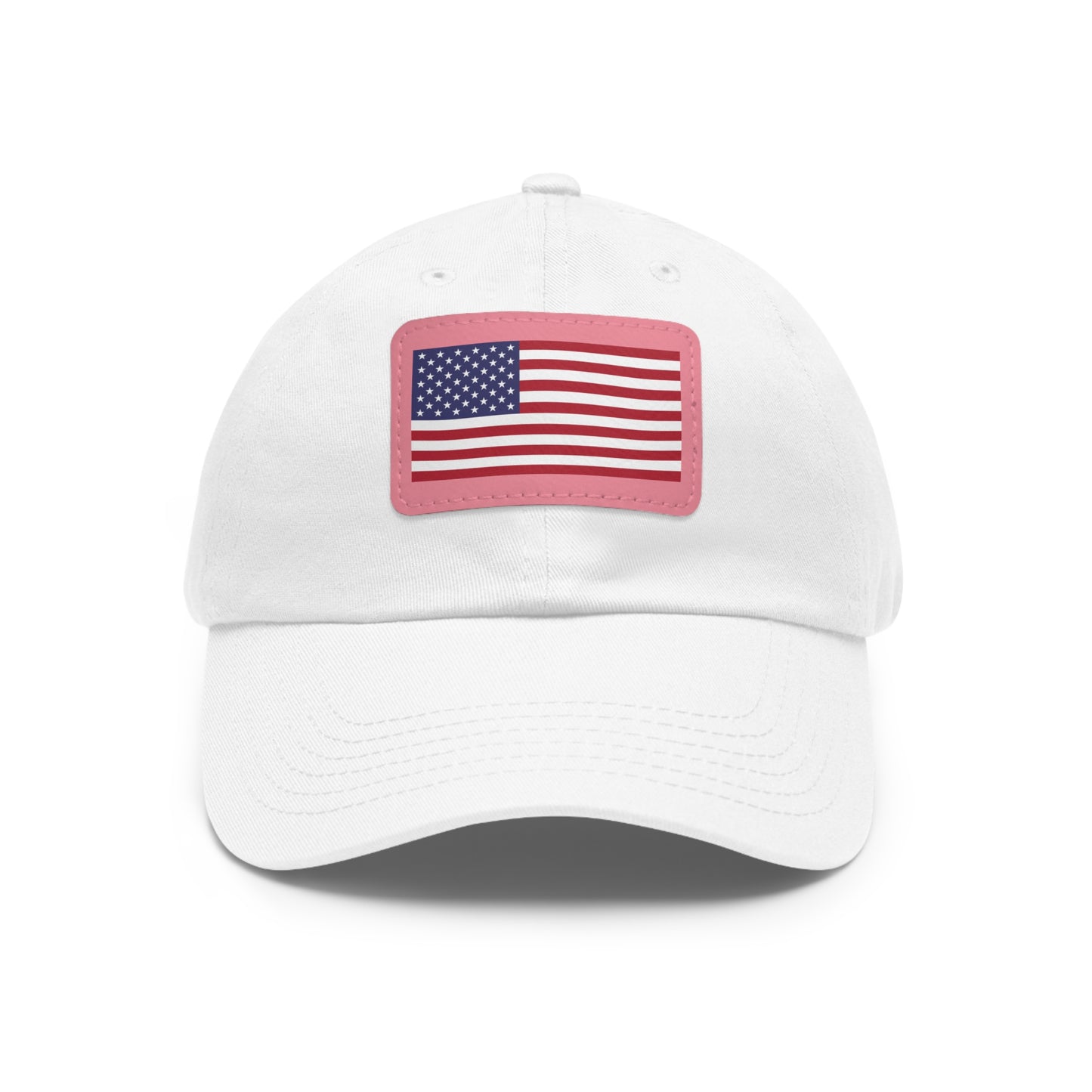 American Flag, Dad Hat with Leather Patch