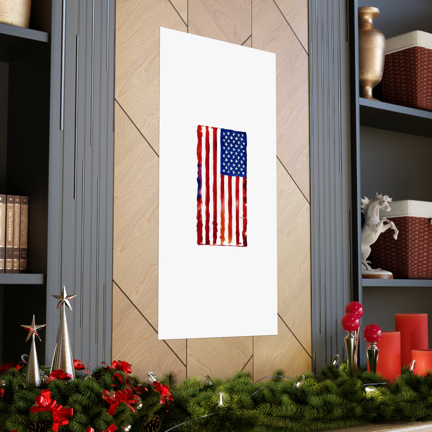 American Flag Watercolor, Premium Matte Vertical Posters