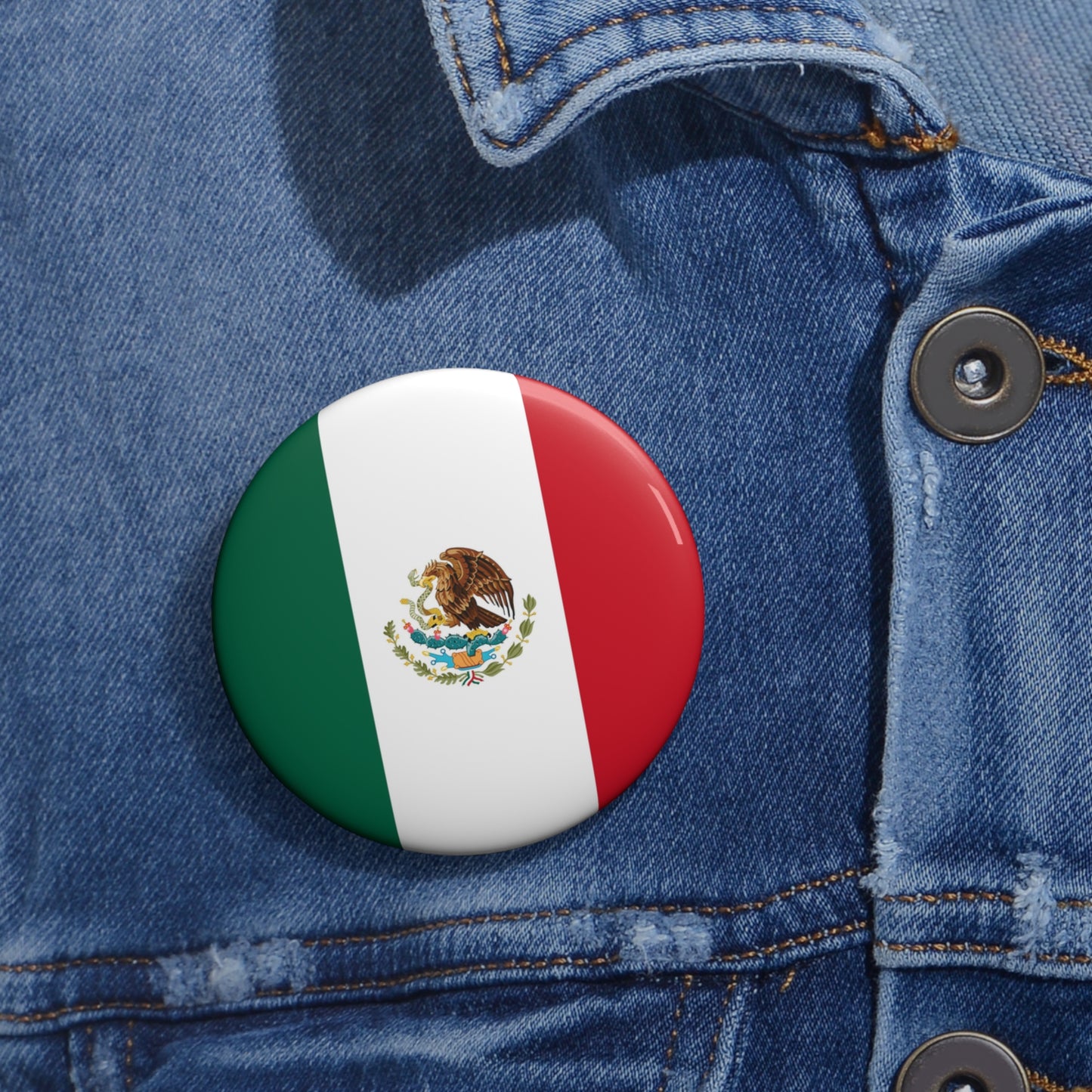 Mexican Flag Pin Button