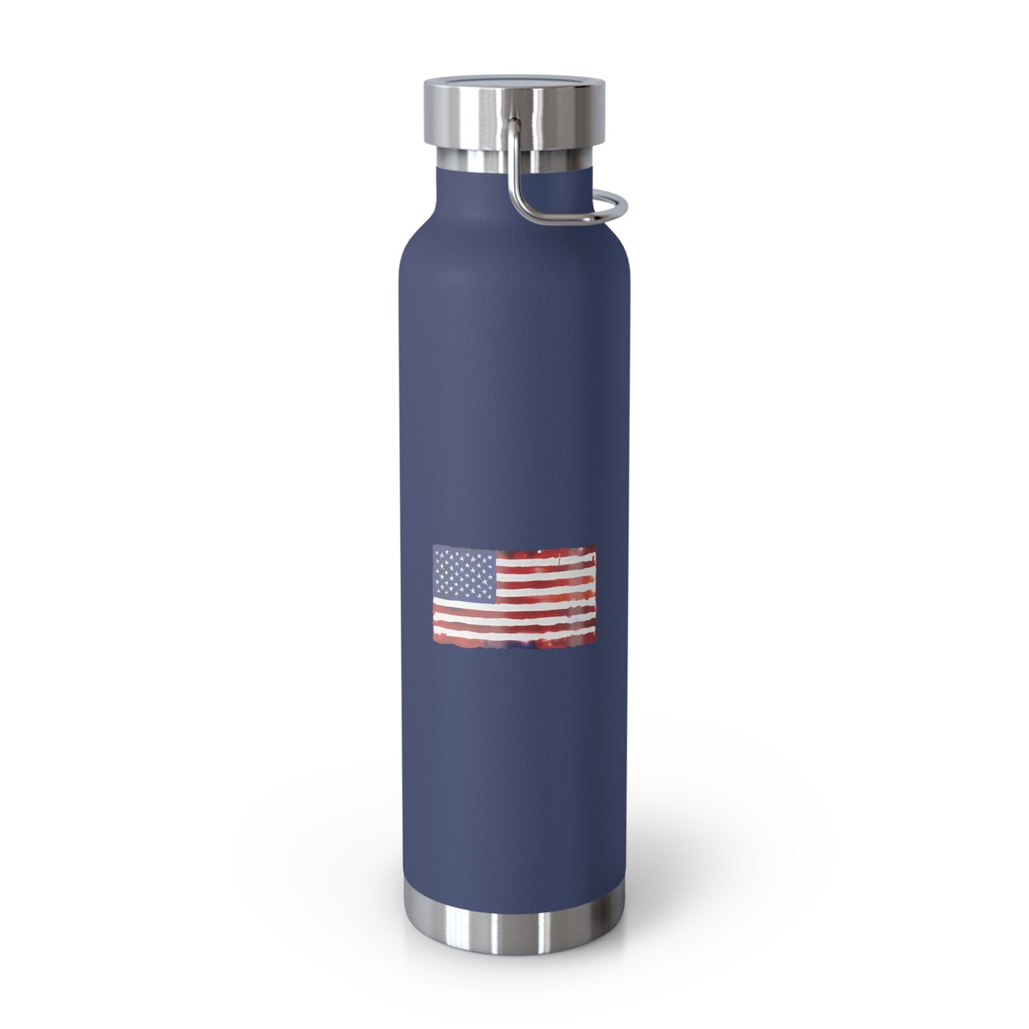 American Flag Watercolor, Copper Vacuum Insulated Bottle, 22oz
