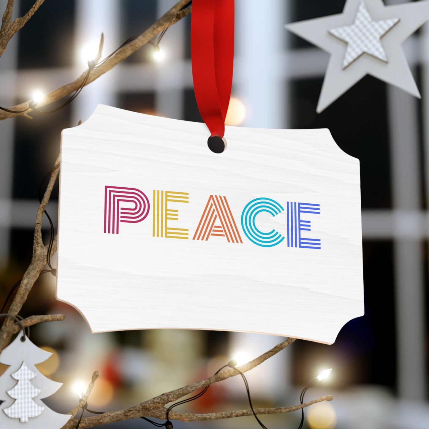 Plywood Ornament, PEACE