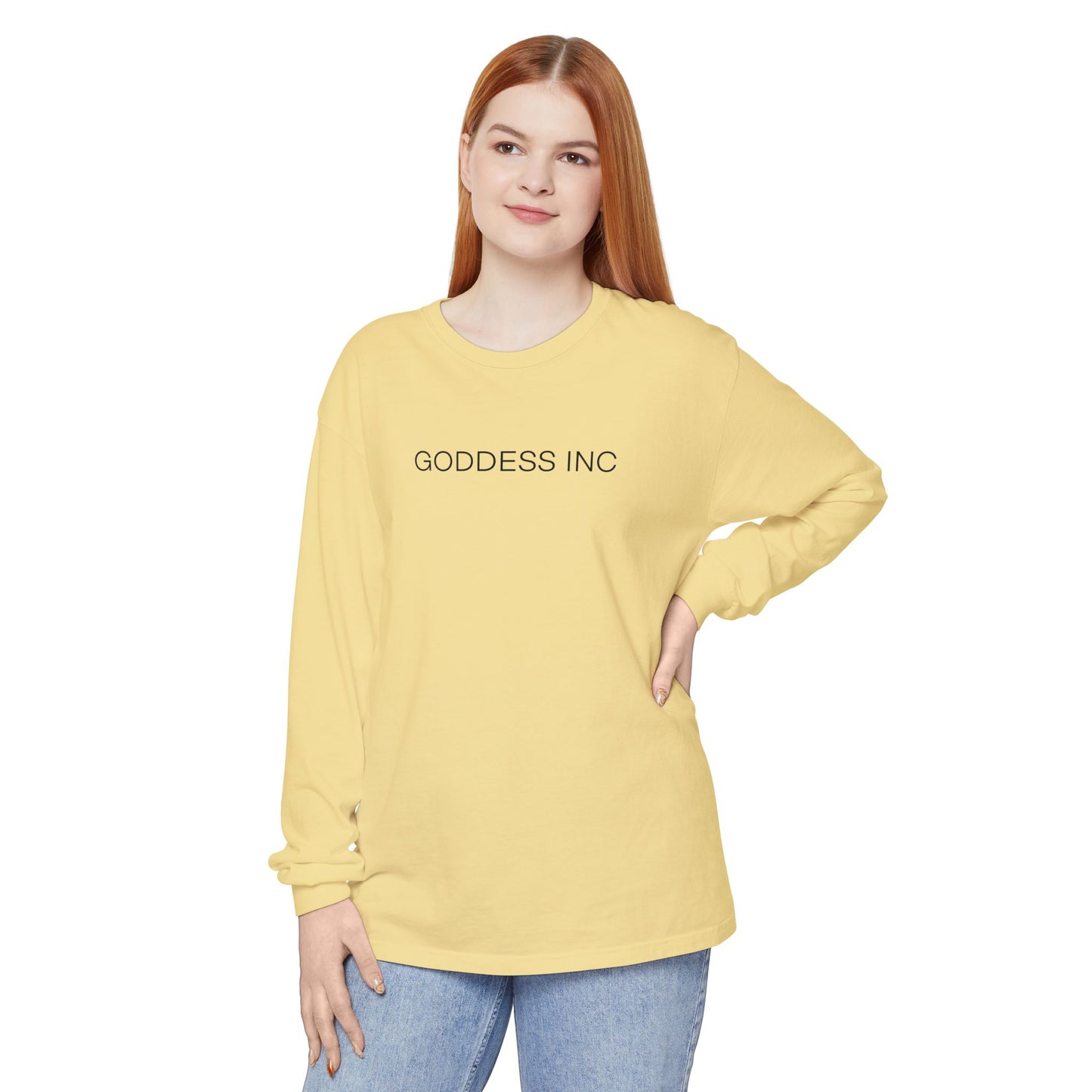 GODDESS INC Garment-dyed Long Sleeve T-Shirt