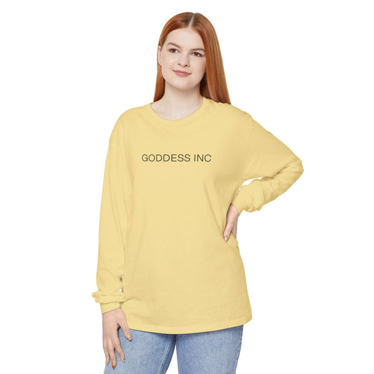 GODDESS INC Garment-dyed Long Sleeve T-Shirt