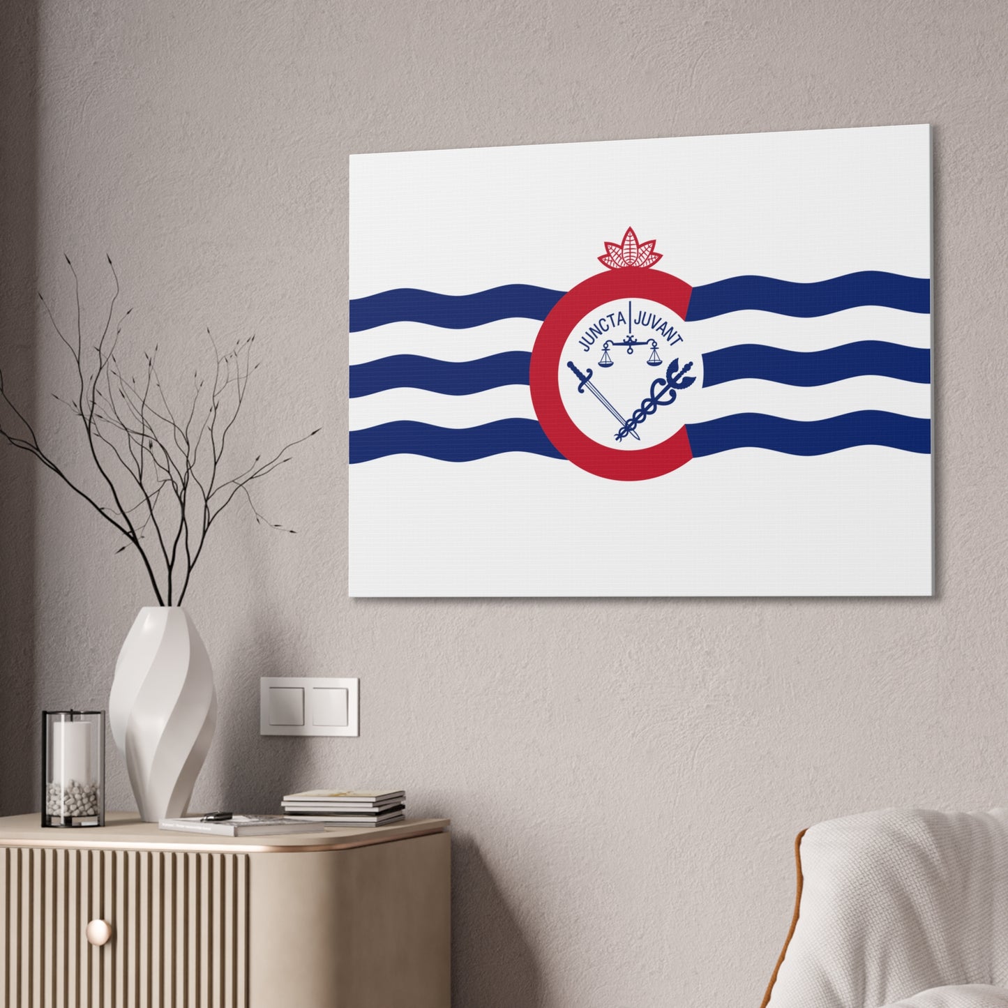 Cincinnati Flag, Canvas Stretched, 0.75"