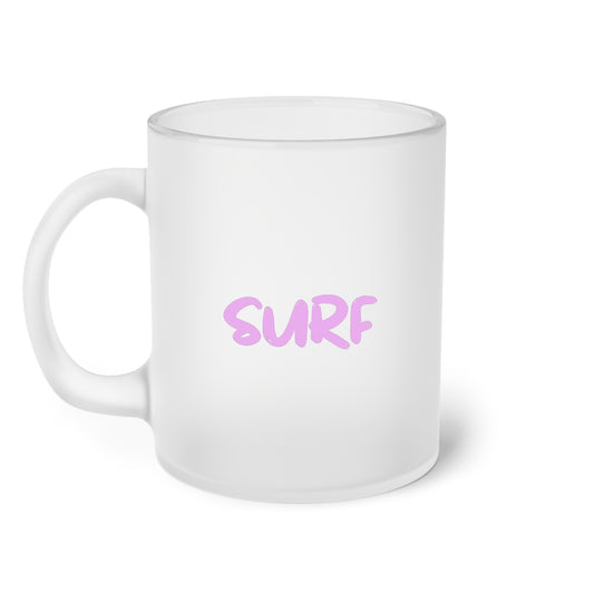 SURF Frosted Glass Mug, Pink